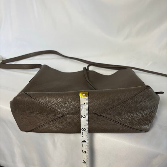 Michael Kors Junie Large Pebbled Leather Messenger Green Taupe Shoulder Bag - Picture 14 of 14